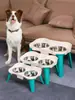 Tigela para Pet com Borda e Mesa, Tigela Elevada Anti-Derramamento para Alimentação de Cães e Gatos, Comedouro e Bebedouro Elevado para Animais de Estimação Pequenos