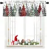 Cortina de ventana de Navidad de Amazon más vendida, decoración de ventana de Navidad, barra de cortina, cortina corta con impresión digital para ambiente festivo