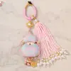 Dinastia Song Brocado Cabacinha Contas Borla Fivela de Anel Pingente DIY Feito à Mão Estética Chinesa Chaveiro Qipao Decoração de Bolsa