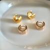 Aretes Retro Extremadamente Anchos Simples Cepillados para Mujer Acero Titanio Oro Rosa 18K Aretes para Mujer Aretes Personalizados para Estudiante Aretes