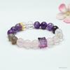 Pulsera Guan Yu Fuego Púrpura Nueve Amatista Cuarzo Rosa Multigema Cubo de Cristal Pulsera Venta al por Mayor de Fábrica S4033003