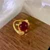 Nuevo bestseller transfronterizo: anillo de latón bañado en oro para mujer, anillo abierto versátil, exquisitamente incrustado con circonia, accesorio de mano de diamantes completos