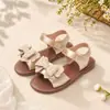 Sandálias Infantis Femininas com Laço de Strass Duráveis Confortáveis Para Passeios Festas Estilo Retro Suave