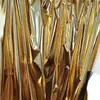 Tecido Dourado com Elastano, Tecido Brilhante com Estampa Completa, Elasticidade em Quatro Direções, Tecido com Folha de Ouro para Decoração de Casamento, Apresentação de Palco e Material para Vestuário