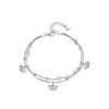 Pulsera de Albaricoque Sansheng Regalo de Cumpleaños para Novia Hojas de Árbol Doble Fila Cuentas Redondas Pulsera de Moda Pulsera de Hoja de Ginkgo Doble