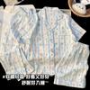 2026 Nuevo Conjunto de Pijama de Tres Piezas de Manga Corta y Pantalón Largo de Algodón Nube para Niñas y Niños Mayores para el Verano