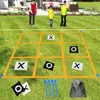 Juego de Tictac Toe al Aire Libre Hecho a Medida de Fábrica con Correas, Lanzamiento de Bolsas de Frijol Tictac Toe Portátil, Plegable