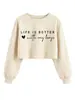 La vida es mejor con Amazon eBay sudadera corta holgada casual de moda europea para mujer