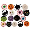 Posavasos de ganchillo hechos a mano para Halloween, calabaza, fantasma, monstruo, tapetes aislantes de lana, decoración de mesa festiva, posavasos