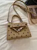 Bolso de lunares para mujer 2026 nuevo otoño popular Kelly bolso tote pequeño retro para ir al trabajo de un solo hombro bandolera bolso cuadrado pequeño