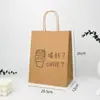 Bolsa de mano de papel kraft, bolsa de embalaje universal para café, bebidas, té de leche, comida para llevar, bolsa para dos tazas, bolsa de papel universal simple
