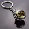 Venta Caliente Moda Tema Animal Patrón de Caballo Redondo Vidrio Aleación Colgante Llavero Venta Directa de Fábrica Colgante de Caballo