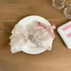 Doce Coração Cremoso ~ Scrunchie com Laço de Fita Estilo Ballet Acessório de Cabelo Mori Girl, Gentil com o Cabelo
