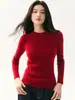 Nova coleção de outono: suéter feminino de cashmere, gola redonda, caimento justo, valoriza a silhueta, segunda pele de tricô, pulôver versátil, top macio