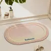 Alfombrilla de Suelo Impresa en 3D para Puerta de Baño Absorción de Agua Alfombrilla para Pies de Inodoro Antideslizante Secado Rápido Alfombra de Tocador Alfombrilla Suave para Baño