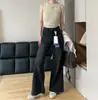 ¡Pantalones increíbles! Jeans de pierna recta acampanados para mujer, temporada de otoño, adelgazantes para cuerpo con forma de pera, elasticidad en cuatro direcciones, corte holgado, pantalones vaqueros ligeramente acampanados