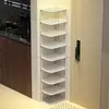 Zapatero de entrada para interiores, multicapa, diseño estrecho, adecuado para espacios pequeños, elegante y ahorrador de espacio para guardar zapatos