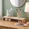 Estante de almacenamiento de escritorio simple de madera maciza, elevador de escritorio de madera engrosado, almacenamiento y organizador para cosméticos, muñecas y libros