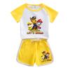 Ropa para niños, traje de manga corta, ropa de verano para niños, estilo occidental, nuevos pantalones cortos para niños y niñas, conjunto de dos piezas de moda casual al por mayor