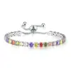 Amazon Transfronterizo Explosivo Europeo y Americano Color Zircón Pulsera Femenina Diamante Cristal Tenis Pulsera al por Mayor s7193
