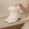 24 Botas Femininas Mary Jane de Renda com Lantejoulas Folha de Lótus Outono Botas Curtas Botas para Pais e Filhos Sapatos de Estudante Sapatos com Salto Baixo Grosso Tamanhos 29-43