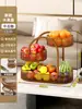 Bandeja de Frutas para Sala de Estar, Cesta de Frutas Doméstica, Bandeja de Exibição de Frutas Secas e Lanches Multicamadas de Ferro, Suporte de Armazenamento de Frutas Multicamadas para Mesa de Jantar
