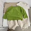 Nova Camisa de Algodão de Manga Longa para Meninos e Meninas - Camada Base de Cor Sólida de Alta Qualidade para Primavera e Outono