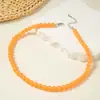 Collar de Verano Transfronterizo Europeo y Americano Dopamina Hecho a Mano con Cuentas Collar de Moda Simple y Colorido de Acrílico Collar para Mujer