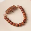 Pulsera Tradicional de Madera de Azufaifo Estilo Ruyi Pixiu para Manualidades, Tamaño 8x9, Unisex Estilo Chino Cuentas de Oración al por Mayor
