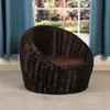 Cadeira de lazer preguiçosa de Rattan para hotéis e pousadas, assento individual de vime natural trançado à mão para espaços pequenos
