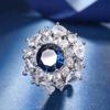 Outono e inverno novo estilo Zhuang Sheng jóias cobre fundo banhado a ouro simulação azul cristal pontiagudo redondo temperamento luz luxo terno feminino 10mm7m