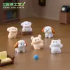 Figuras fofas de gato e cachorro dançando, bonecas miniatura adoráveis, acessórios de decoração DIY para casa de bonecas, paisagem em miniatura, pequenos enfeites de mesa