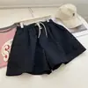 Pantalones Cortos Deportivos de Algodón Puro para Mujer, Estilo Delgado de Verano, Corte Holgado, Nuevos Pantalones Cortos Casuales de Pierna Ancha de Cintura Alta para Usar en Verano 2026