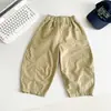 Valle del Viento 2026 Otoño Nuevo Estilo Japonés Coreano Simple Pantalones Casuales de Algodón para Niños Pantalones Versátiles de Navaja Torcida para Niños Nuevo Producto