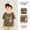 Ropa infantil Kaka Panda, camiseta infantil de manga larga tipo dos piezas (falso), top de otoño para niños, camiseta básica para niñas, conjunto de otoño para bebé