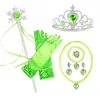 Traje de Corona Mágica de Frozen para Niños de Dibujos Animados Tocado de Princesa Aisha Accesorios para el Cabello de Niñas Guantes