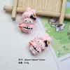 Traje de Conejito Rosa de Dibujos Animados Accesorios de Resina para Niña Pasador Hecho a Mano DIY Accesorios para Joyería de Agujero en Zapatos de Goma para Teléfono Móvil Pegamento de Crema