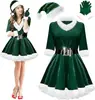 Navidad Señora. Disfraz de Claus para Mujer de 4 Piezas Disfraz de Santa Claus para Mujer Vestido de Terciopelo de Santa Claus