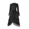 Vestido de Halloween Retro Encaje con Volantes en Capas Largo Medio para Mujer Ropa para Cosplay Actuación Escénica