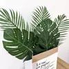 Folhas Artificiais de Plantas Verdes Estilo Coreano para Sala de Estar Decoração Criativa Planta de Folha Grande Adereços de Fotografia, Enviado no 212º Dia