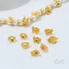 Banho de Cobre com Ouro Real 24K Incrustado com Zircônia Borboleta Flor Pássaro Contas Espaçadoras para Joias de Pérola Artesanais DIY Acessórios Dourados de Areia