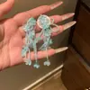 Pendientes Redondos de Flor Colorida Tejidos a Mano Pendientes Frescos de Dopamina Estilo Vacacional Pendientes de Nicho de Gama Alta