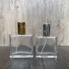 Em estoque B027-30ml50ml100ml frasco de vidro simples para perfume com tampa de rosca frasco spray dispensador cosmético portátil