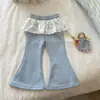 Pantalones Acampanados Elegantes para Niñas Pequeñas Primavera 2026 Nuevo Estilo Niña Bebé Estilo Coreano Pantalones Largos de Encaje Primavera/Otoño Pantalones Deportivos Versátiles