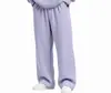 Calça Longa Esportiva Casual Simples de Cintura Ajustável com Cordão, Cor Sólida, Corte Reto Solto, Novo Estilo Europeu e Americano, Grelhado, Unissex