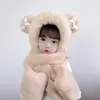 Nuevo Gorro de Oso, Bufanda y Guantes de Otoño e Invierno, Conjunto de Tres Piezas Versátil, Lindo Bufanda de Peluche, Gorro Grueso Cálido