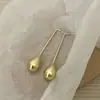 Pendientes de Diseño de Nicho de Lujo Ligero Estilo Francés Personalidad Minimalista Moda Tendencia Genial Pendientes de Gota de Agua Pendientes de Botón de Alta Gama