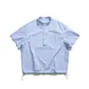 Ropa de Hombre Beijie Verano 2026 Nuevo Cuello Alto Jersey Camisa de Manga Corta para Hombre Camisa Rayada Multibolsillos Top Delgado