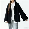 Comercio Exterior Otoño/Invierno 2026 Nuevo Suéter Cardigan de Punto con Cuello en V Estilo Universitario para Mujer, Versátil Talla Grande, Abrigo de Punto Holgado y Casual