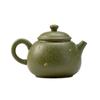 Bule de Cerâmica em Estilo Antigo com Detalhes Dourados para Chá Gongfu, Apresentando um Pequeno Design Qinggan, Adequado para Preparar Chá com Filtro de Furos